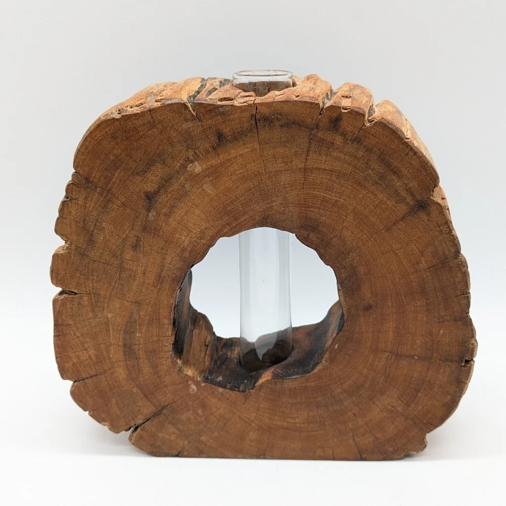 Wooden Live Edge Bud Vase